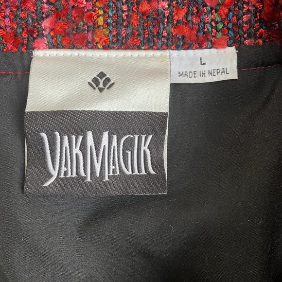 Yak Magik Silk Velvet Whimsigoth Jacket Red Fairy Grunge Fringe Maximalist-L - Picture 15 of 16